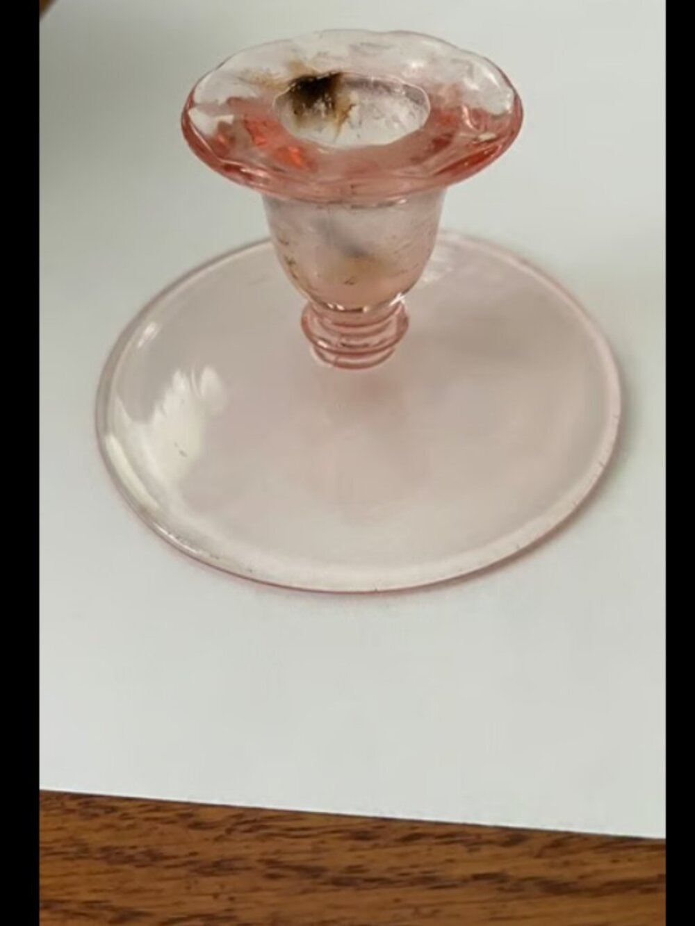 Vintage Pink Depression Glass Candle Holder